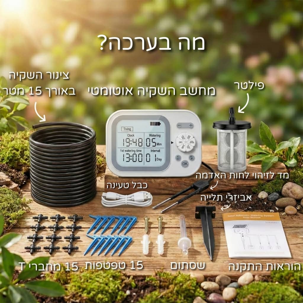 מחשב השקיה + חיישן לזיהוי לחות