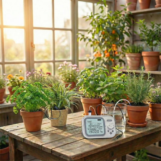 מחשב השקיה + חיישן לזיהוי לחות