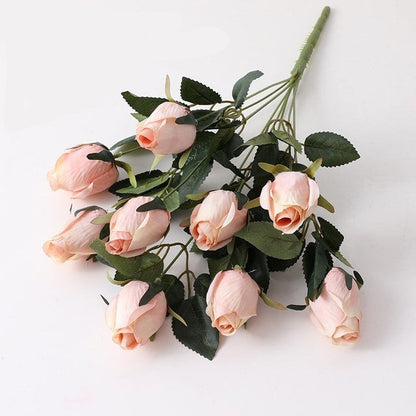 A bouquet of closed roses